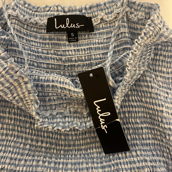 Lulus blue gingham mini dress - Picture 2 of 3